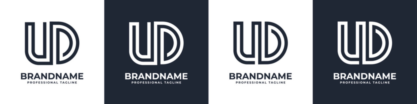 Simple UD Monogram Logo, suitable for any business with UD or DU initial.