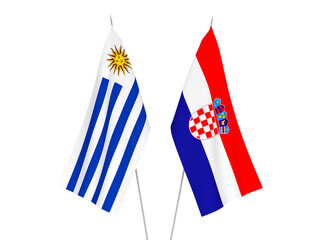 Croatia and Oriental Republic of Uruguay flags