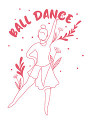 Obraz na płótnie Canvas Ball dance, entertainment and hobby for women