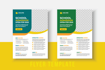 Kids Education Flyer - Kids Back to School Education Admission flyer Layout Template. Back to School Flyer. School Admission Template.  Education Flyer, Poster brochure.