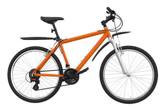 Orange 29er mountain bike isolated. PNG transparency