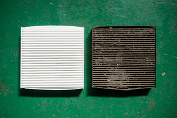新品と要交換のエアコンフィルター