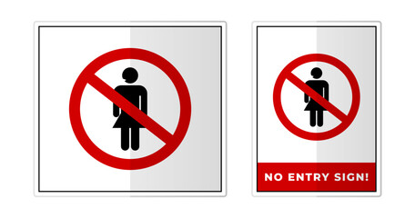 No entry Sign Label Symbol Icon Vector Illustration