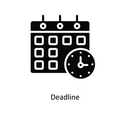 Deadline Vector Solid Icons. Simple stock illustration stock