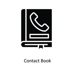 Contact Book Vector Solid Icons. Simple stock illustration stock