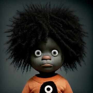 A black doll or puppet