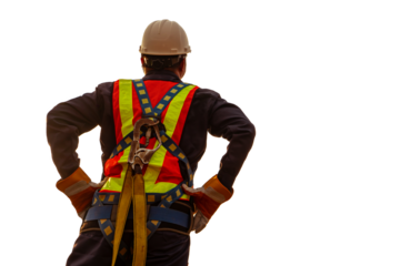 Asian electrical engineer wearing safety gear looking at high voltage power station in maintenance work