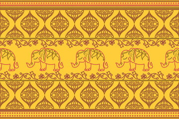 Ethnic India Bhandhani seamless pattern, Traditional Ethnic India Bandhani pattern damask ornament, Indian motif, floral element for tile pattern, bandhani saree, background.