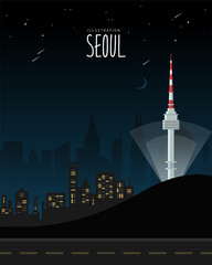 Fototapeta premium Landmark Landscape Illustration of Travel Destination 