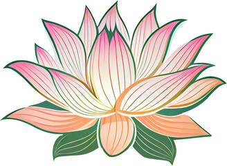 lotus flower transparent background - Generative AI