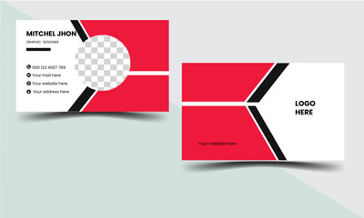 Modern clean professional business card design and creative double sided business card design template.