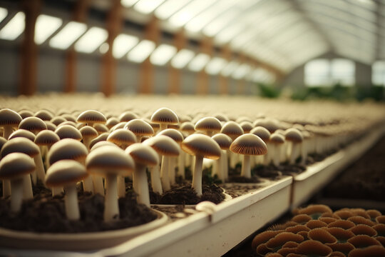 Mushroom Straw Growing in Bag, Mushrooms Farm, Organic Food, Cultivation Mushroom  Mold in Farming Stock Photo - Image of nature, healthy: 198207688