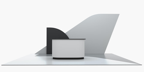 Simple Fair Trade Booth, Retail Trade Stand, 3D rendering	