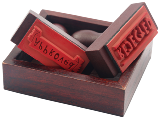 Approved and rejected rubber stamps