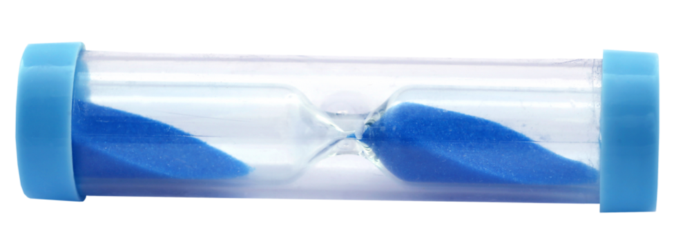 Hourglass over white background