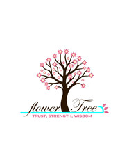 Obraz premium tree vector icon. Nature trees vector illustration logo design. green spring tree with female face and roots on white background, vector, Abstract Human tree logo. Unique Tree Vector illustration