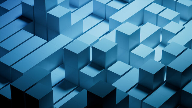 Blue, Contemporary Tech Wallpaper. 3D Render.