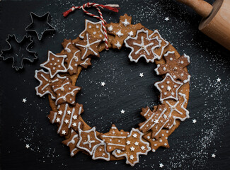 gingerbread homemade Christmas wreath