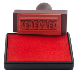 Rejected rubber stamp