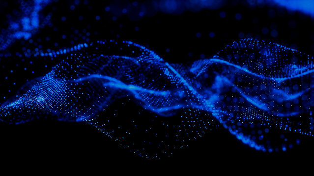 Abstract Science Technology background. Blue, Medical or Healthcare concept. 3D Render.