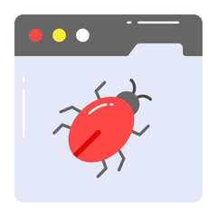 Bug on webpage showing concept vector of malicious website