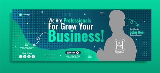 Creative corporate business banner template design for webinar, marketing, online class program, etc