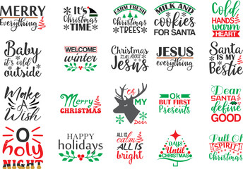 Fototapeta premium Merry Christmas Day SVG Design Bundle 