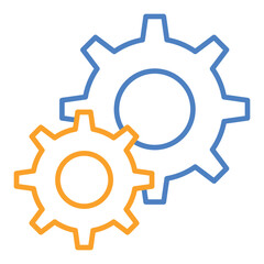 Settings Blue And Orange Line Icon