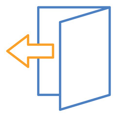 Logout Blue And Orange Line Icon