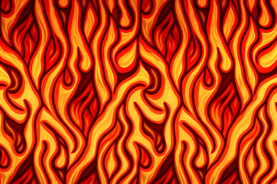 Hand drawn fire pattern, Generative AI