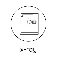 X-ray machine linear icon. Pulmonology, medicine
