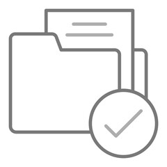 Checked Greyscale Line Icon