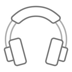 Headphone Greyscale Line Icon