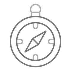 Compass Greyscale Line Icon