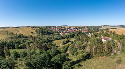 Fototapeta na wymiar Straßberg Harz Luftbildaufnahme