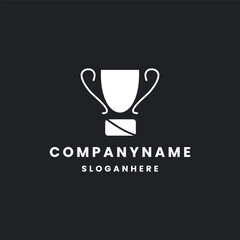 Trophy logo icon design template vector illustration
