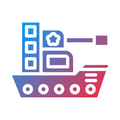 Vector Design Army Ship Icon Style