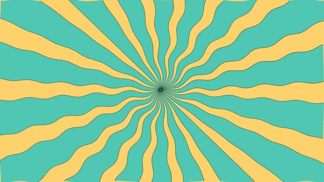 Psychedelic patterns 70s style animation pattern, green yellow background