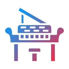 Vector Design Wooden Piano Icon Style