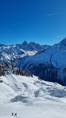 Fototapeta na wymiar Ski Alpin dans les Alpes 