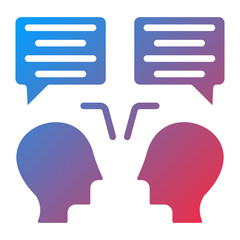Vector Design Face to Face Talk Icon Style