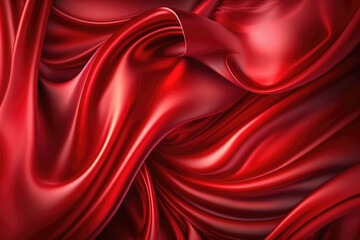Obraz premium Red silk, wallpaper, generative ai