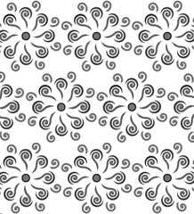 seamless black and white floral pattern