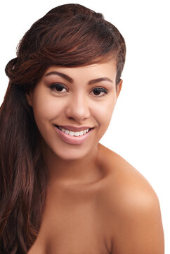 Feeling good and looking beautiful. Studio shot of a young woman with beautiful skin posing against a white background.