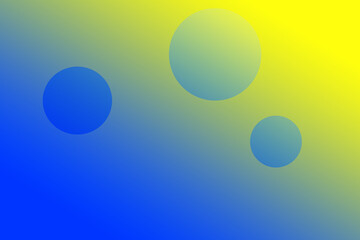 Abstract blurred circle shining soft gradient trendy wavy yellow blue and blue color background illustration