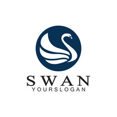 Swan logo icon design template- vector illustration