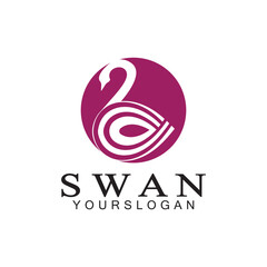 Swan logo icon design template- vector illustration