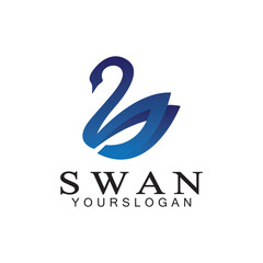 Swan logo icon design template- vector illustration