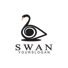 Swan logo icon design template- vector illustration