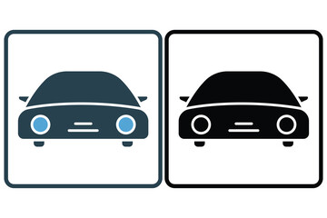Fototapeta na wymiar Car icon illustration. icon related to transportation, service, repair. Solid icon style. Simple vector design editable